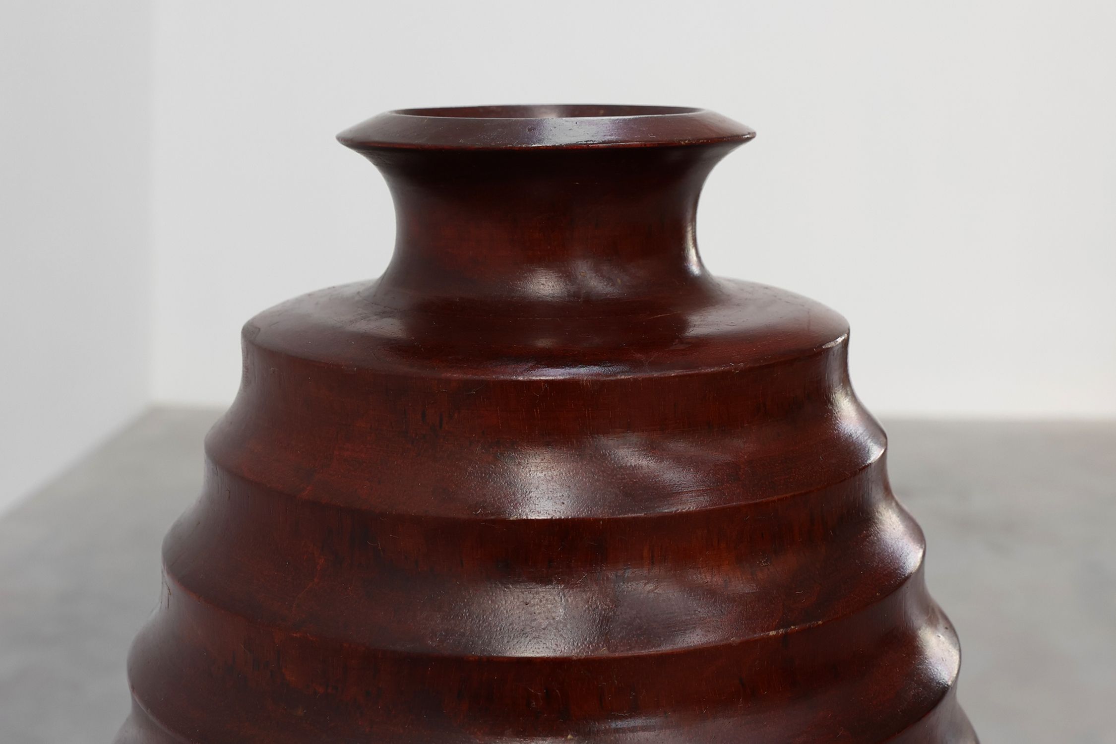 Large French turned wood vase in Art Deco style, ca. 1925thumbnail